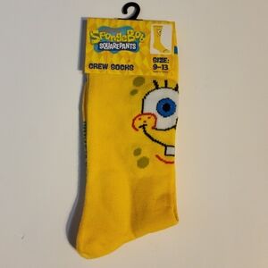 SpongeBob SquarePants Yellow Crew Socks with Fun Design